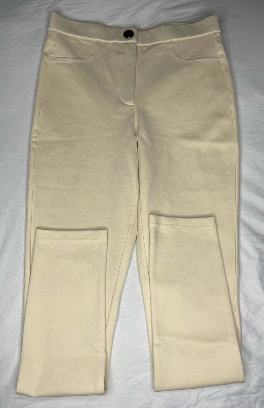Zara High-Waist Skinny Leggings/Trousers in Cream